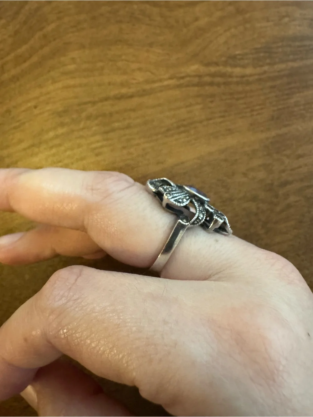 Purple Ribbon Sterling Ring